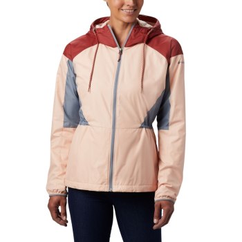 Columbia Side Hill Lined Windbreaker, Chamarras Rojos Grises Para Mujer | 605937-BXY